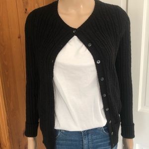 Black Cable Knit Cardigan